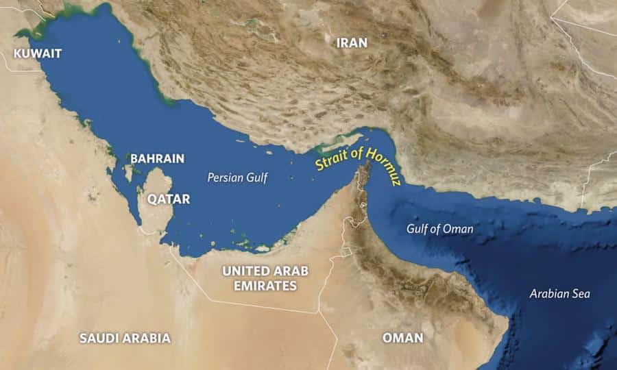 There has been more drama in the Strait of Hormuz with Iran's coast guard seizing a tugboat allegedly involved in smuggling. Map: Nasa